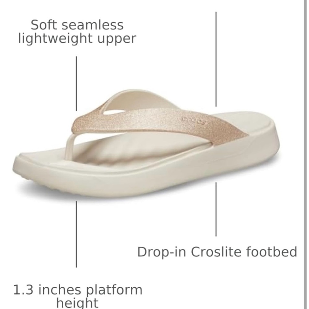 CROCS Women's Rose Gold Sandals Size 9 EUC - Picture 2 of 9